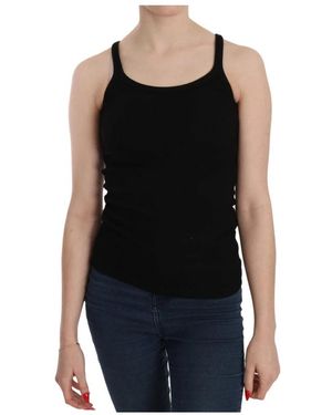 Pink Memories Sleeveless Tops - Black