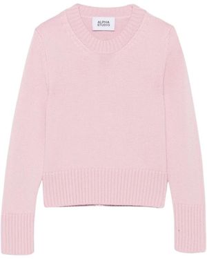 Alpha Studio Round-Neck Knitwear - Rosa