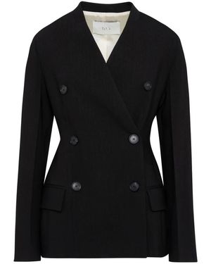 Tela Jassen ,Zwart ,Leer Getailleerde Blazer