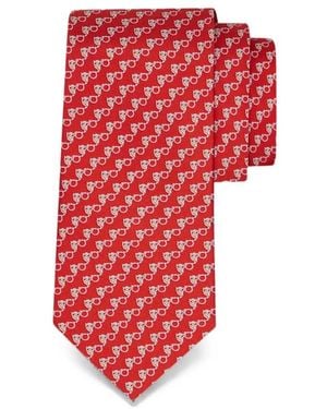Ferragamo Accessoires ,Rood ,Leer Zijden Das