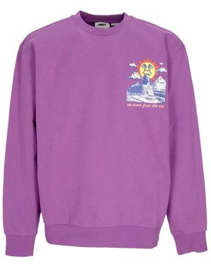 Obey Leichter rundhals-sweatshirt wir kommen von der sonne - Lila