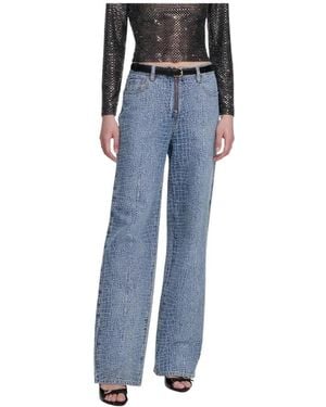 Self-Portrait Straight Fit Jeans - Blue