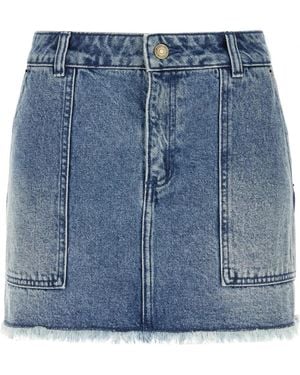 Michael Kors Ausgefranster Denim-Minirock - Blau