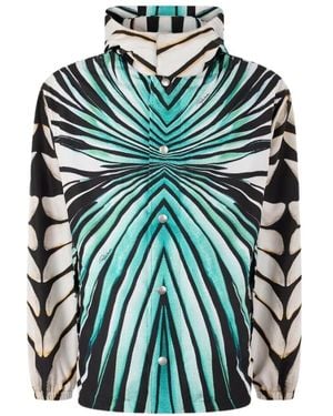 Roberto Cavalli Ray Of Sea Print Bomber - Groen