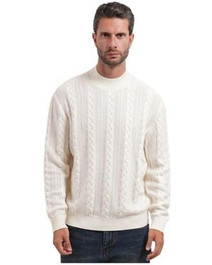 ARMANI EXCHANGE Pullover Mit Zopfmuster Und Rundhalsausschnitt - Weiß