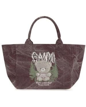 Ganni Shopping Bags - Purple