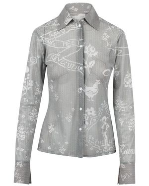 Marco Rambaldi Overhemden ,Grijs ,Shirt Met Patroon