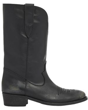 Via Roma 15 Cowboy Boots - Black