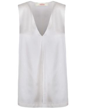 Jucca Sleeveless Tops - White