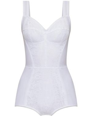 Dolce & Gabbana Body Mit Spitzeneinsätzen - Blau
