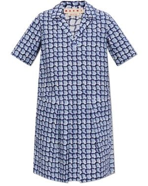 Marni Kleid Mit Muster Und Taschen - Blau
