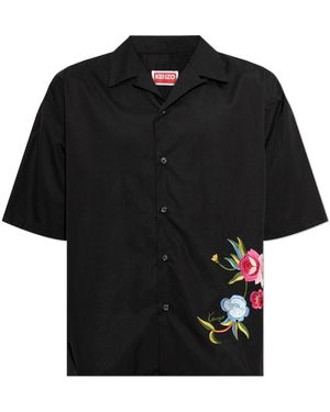 KENZO Shirt Met Kleurrijke Borduring - Zwart