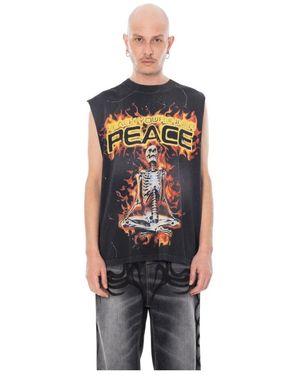 HELLSTAR Tops ,Zwart ,Inner Peace Skeleton Sleeveless Tee