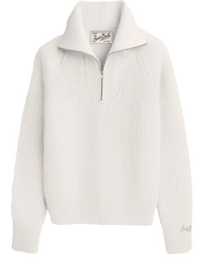 MC2 Saint Barth Half Zip Cardigan - Wit