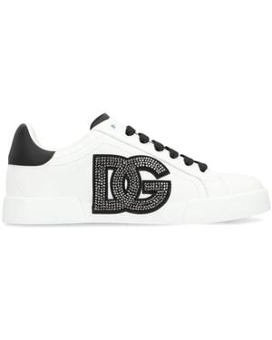 Dolce & Gabbana Portofino Leather Sneakers - Wit