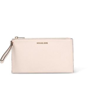 Michael Kors Jet Set Travel Large Pebbled Leather Pouch - Roze