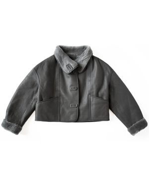 Just things we like Jassen ,Grijs ,Leer Fuku Reversible Shearling Jacket