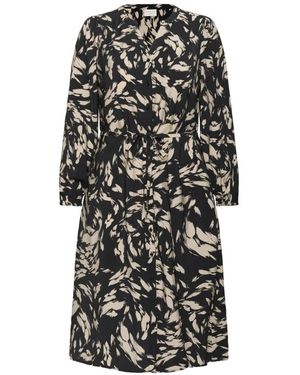 Kaffe Kleedjes ,Veelkleurig ,Shana Graphic Dot Shirt Dress - Zwart