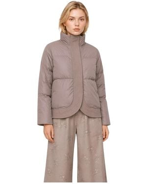 Kocca Jassen ,Paars ,Cropped Puffer Jacket - Bruin