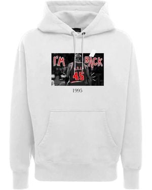 Throwback. Stylischer fleece-pullover - Weiß