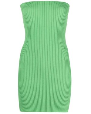 Nanushka Kleedjes ,Groen ,Polyester Brynn Ribbed-Knit Strapless Top
