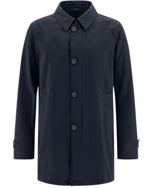 Herno Single-Breasted Coats - Blue