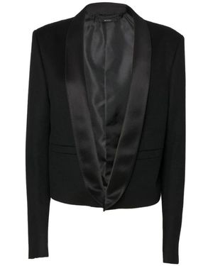 Tom Ford Cropped Blazer Met Sjaalkraag - Zwart