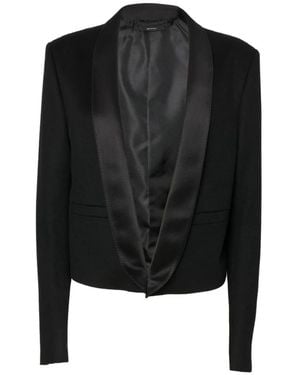 Tom Ford Cropped Blazer Met Sjaalkraag - Zwart