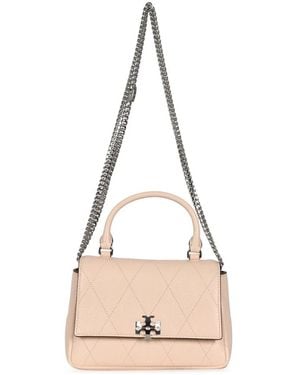 Tory Burch Charlie Quilted Mini Top Handle Chain Wallet - Naturel