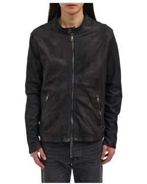Giorgio Brato Jassen ,Zwart ,Leer Giubbotto Biker