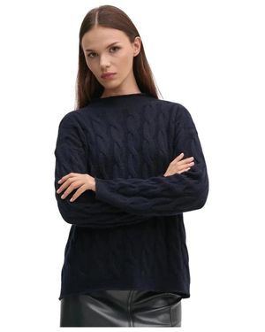 Benetton Zopfstrickpullover - Blau