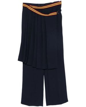 Dries Van Noten Crepe Rock-Hose - Blau