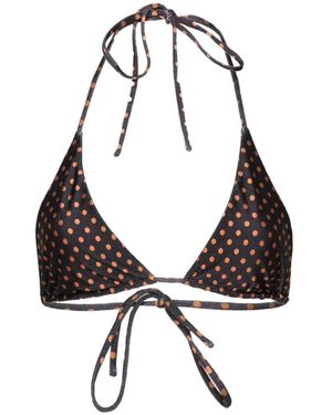 Faithfull the Brand Badmode ,Bruin ,Ludovica Polka Dot Lattea Bikini Top - Zwart