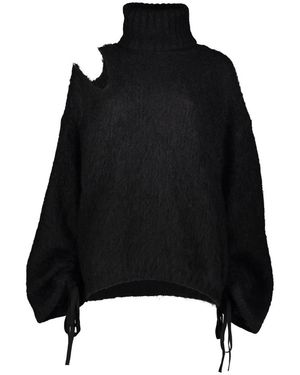 ANDREA ADAMO Schleifen detail rollkragenpullover - Schwarz