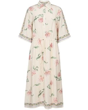 Mos Mosh Kleedjes ,Leer Shirt Kleedjes - Naturel