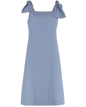 Chloé Linnen Jurk Met Strikdetail - Blauw
