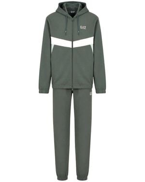 EA7 Graues Sportliches Trainingsanzug-Set - Grün