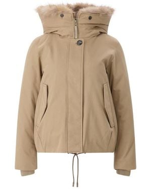 Woolrich Jassen ,Bruin ,Leer Donsjas - Naturel