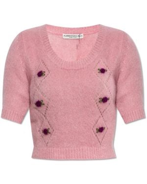 Alessandra Rich Round-Neck Knitwear - Rosa