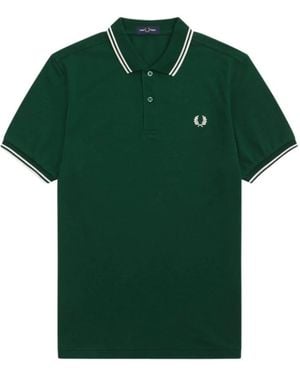 Fred Perry Polo m3600 twin tipped dunkelgrün oder himmelblau