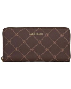carlo colucci Portemonnee Met Logoprint - Bruin