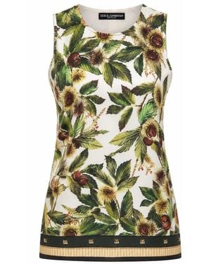 Dolce & Gabbana Mouwloze Top - Groen