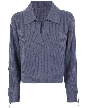Jonathan Simkhai Truien & Vesten ,Grijs ,Wol Natalia Collared Sweater - Blauw