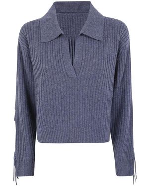 Jonathan Simkhai V-Neck Knitwear - Bleu