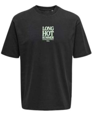 Only & Sons Lässiges baumwollshirt - Schwarz