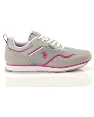 U.S. POLO ASSN. Grijze Roze Slip-On Sneakers Trendy Stijl - Grijs
