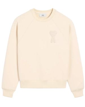 Ami Paris Sweatshirts - Natural