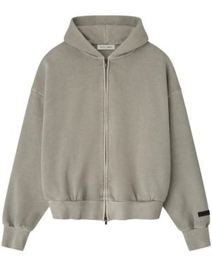 Fear Of God Geborduurde Klassieke Hoodie Met Volledige Rits - Grijs