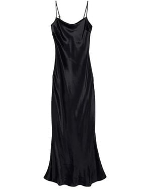 Aeron Schwarzes maxikleid mit offenem rücken