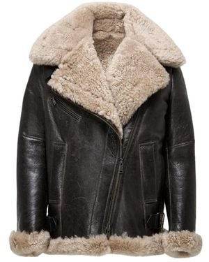 V S P Faux Fur & Shearling Jackets - Black